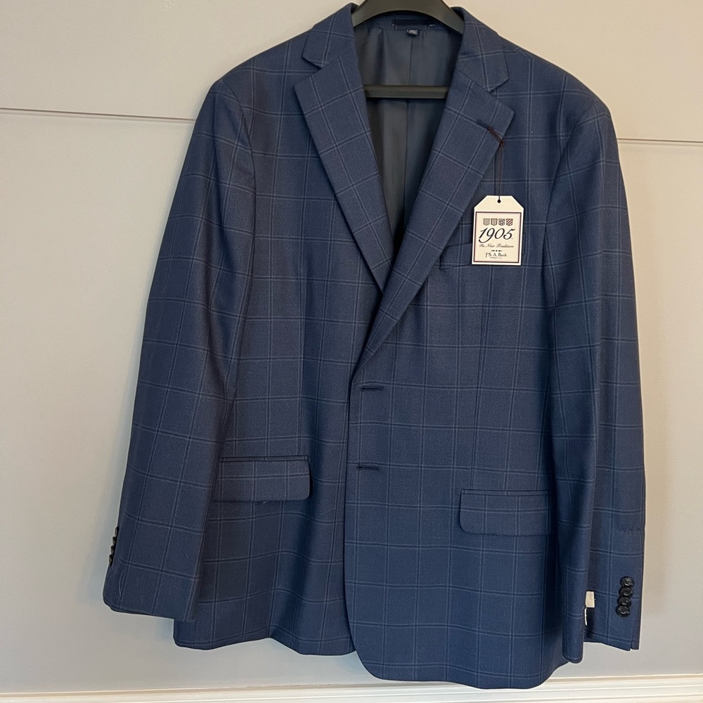 Jos. A. Bank Navy Checkered Blazer